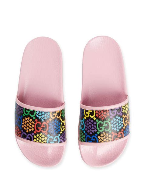psychedelic gucci slides